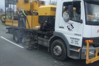 Lorry marking in progress